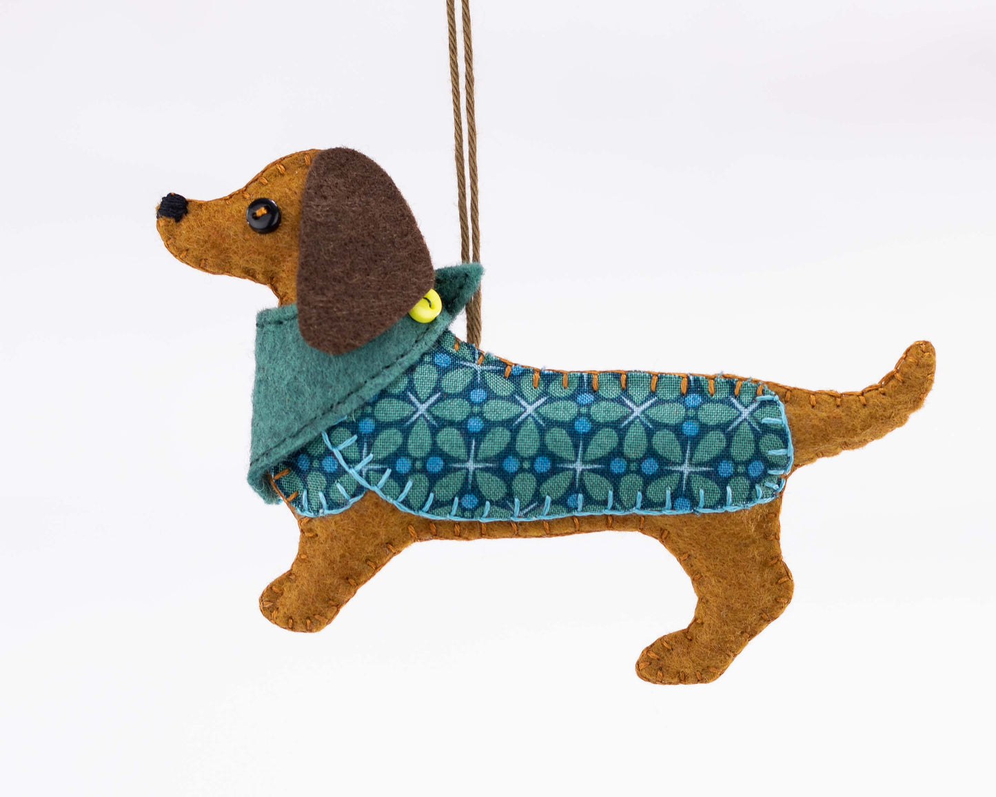 Mitzi the Dachshund Felt Dog Ornament