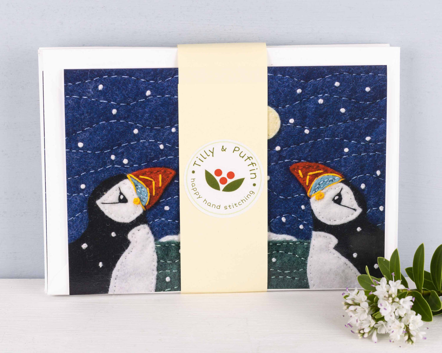 Puffin and Lighthouse Christmas Cards