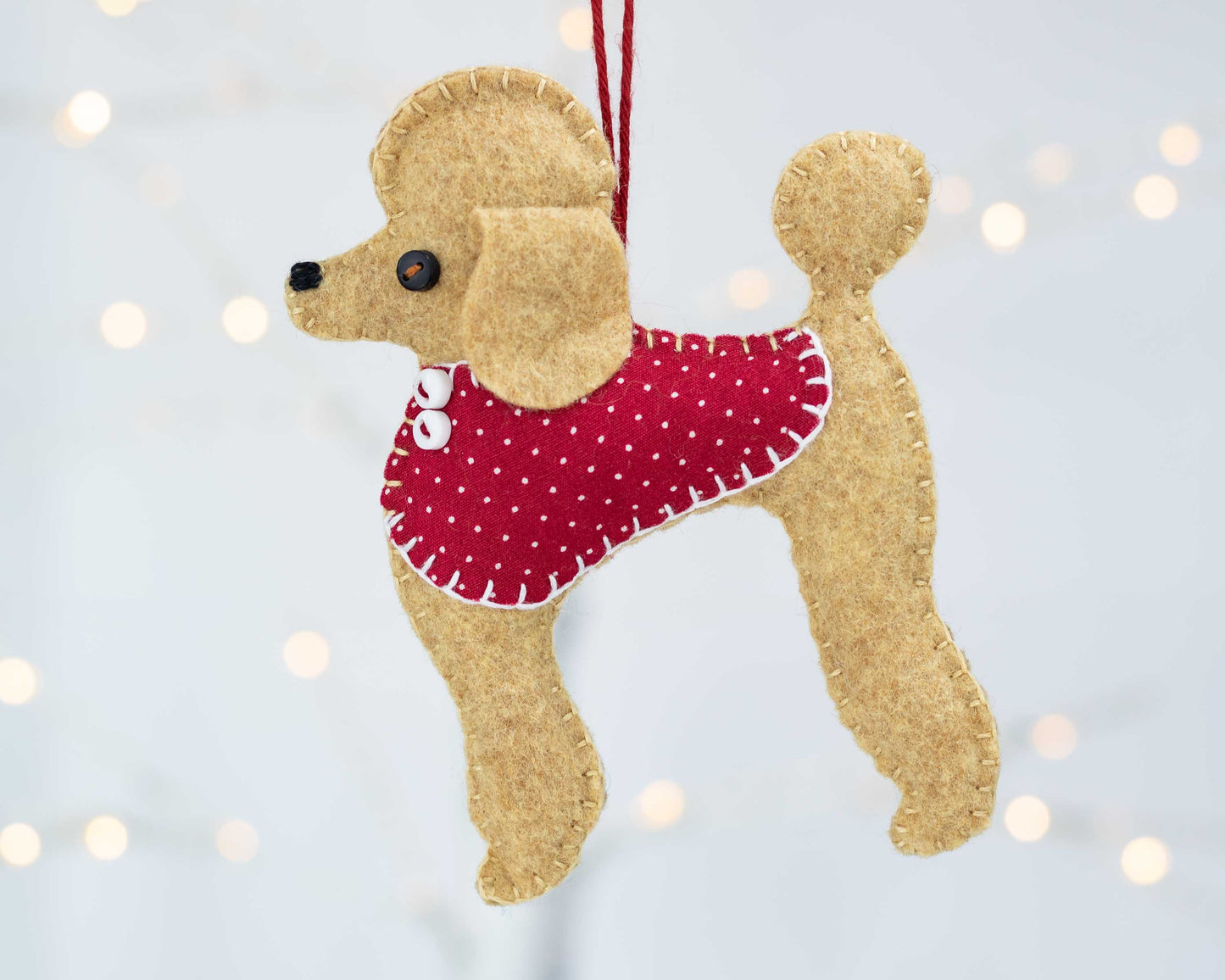 Pepe the Poodle Felt Ornament Sewing Pattern