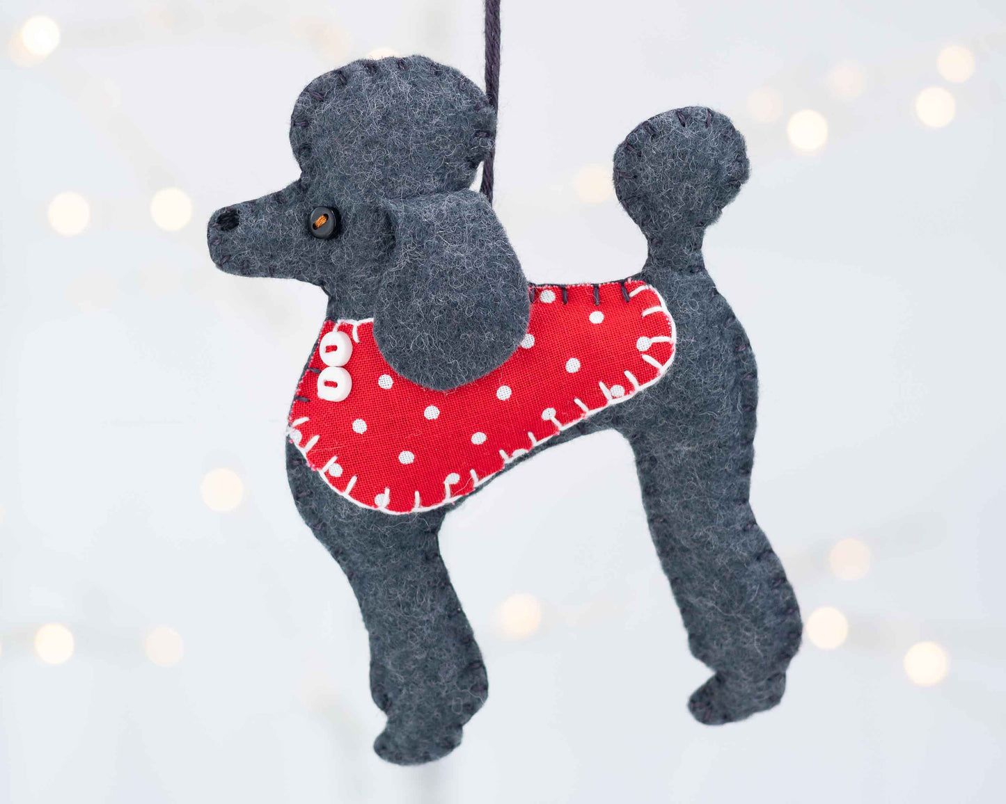 Pepe the Poodle Felt Ornament Sewing Pattern