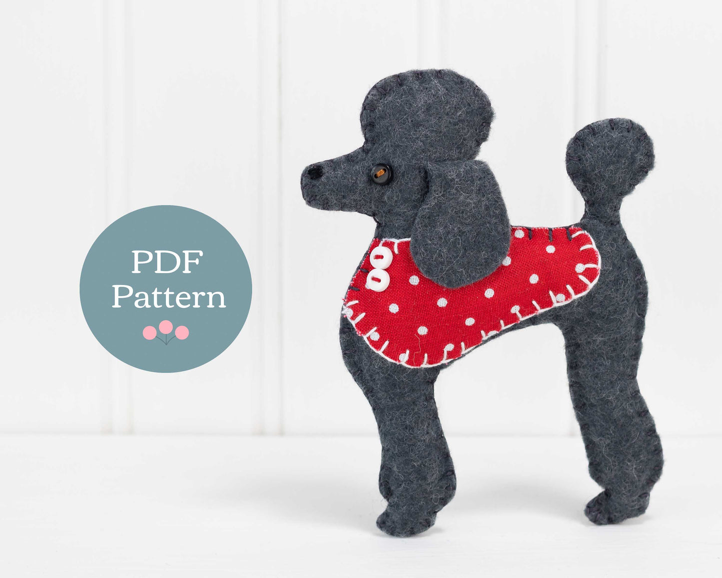 Pepe the Poodle Felt Ornament Sewing Pattern