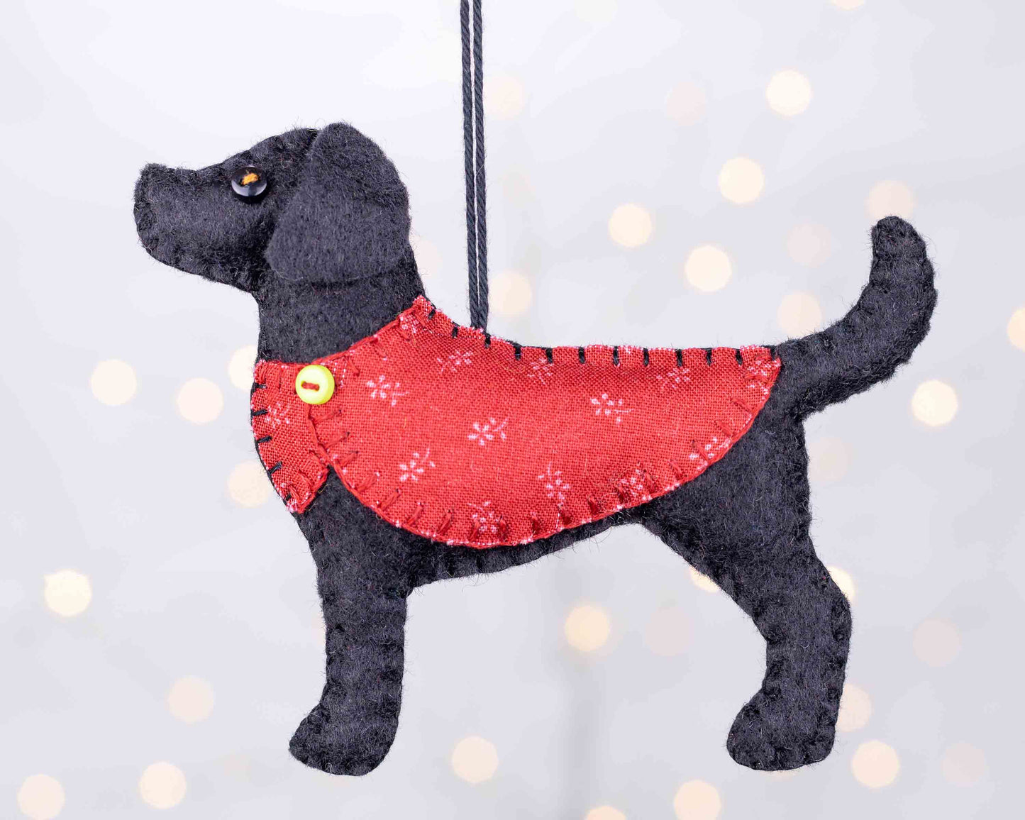 Bertie the Black Labrador Felt Ornament