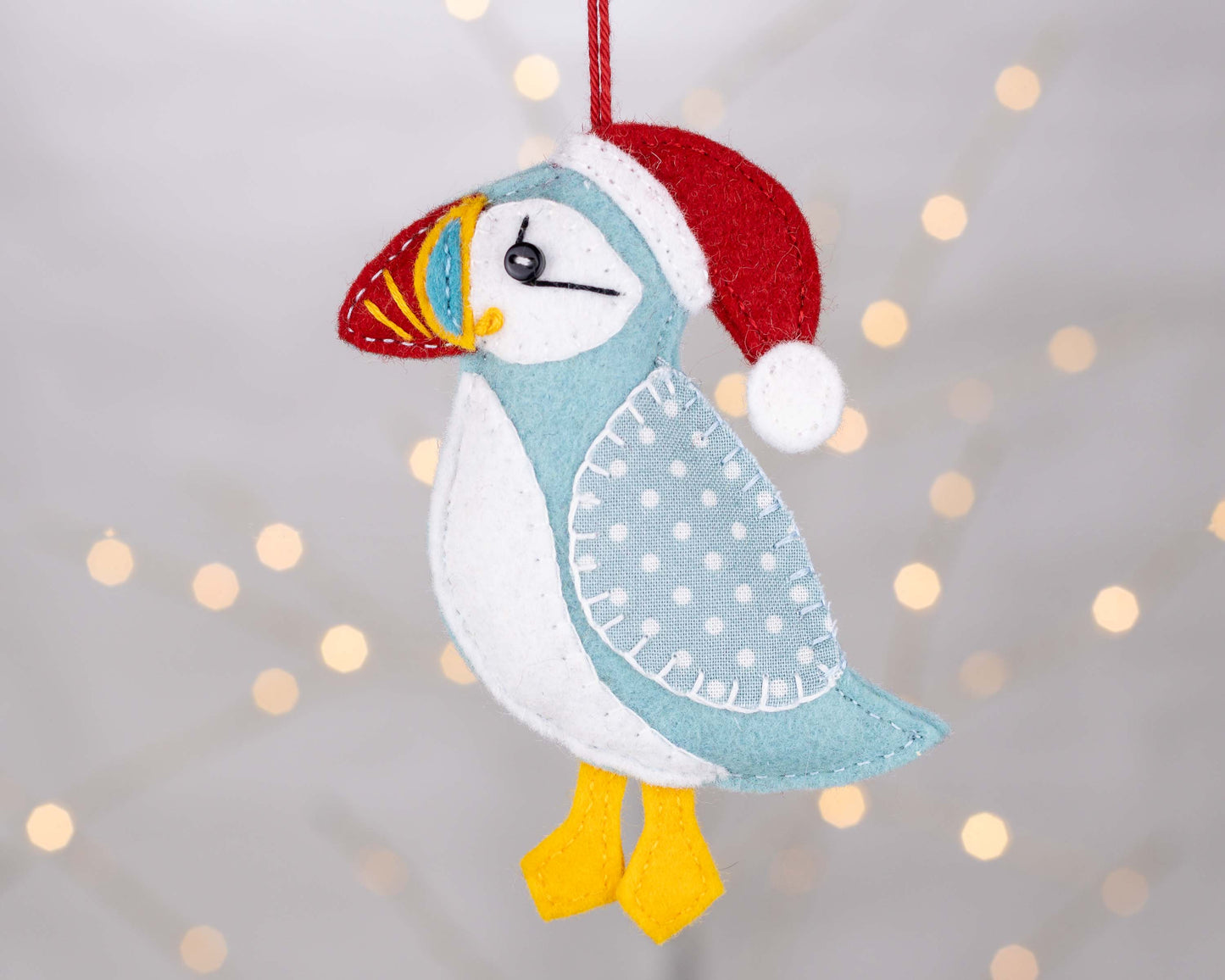 Christmas Puffin Felt Ornament