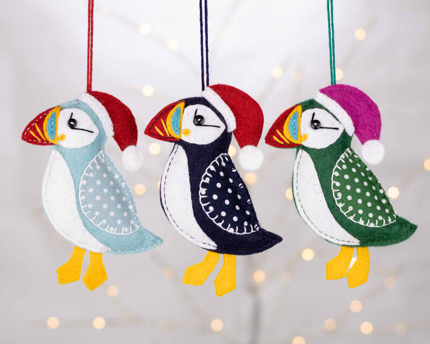 Christmas Puffin Felt Ornament