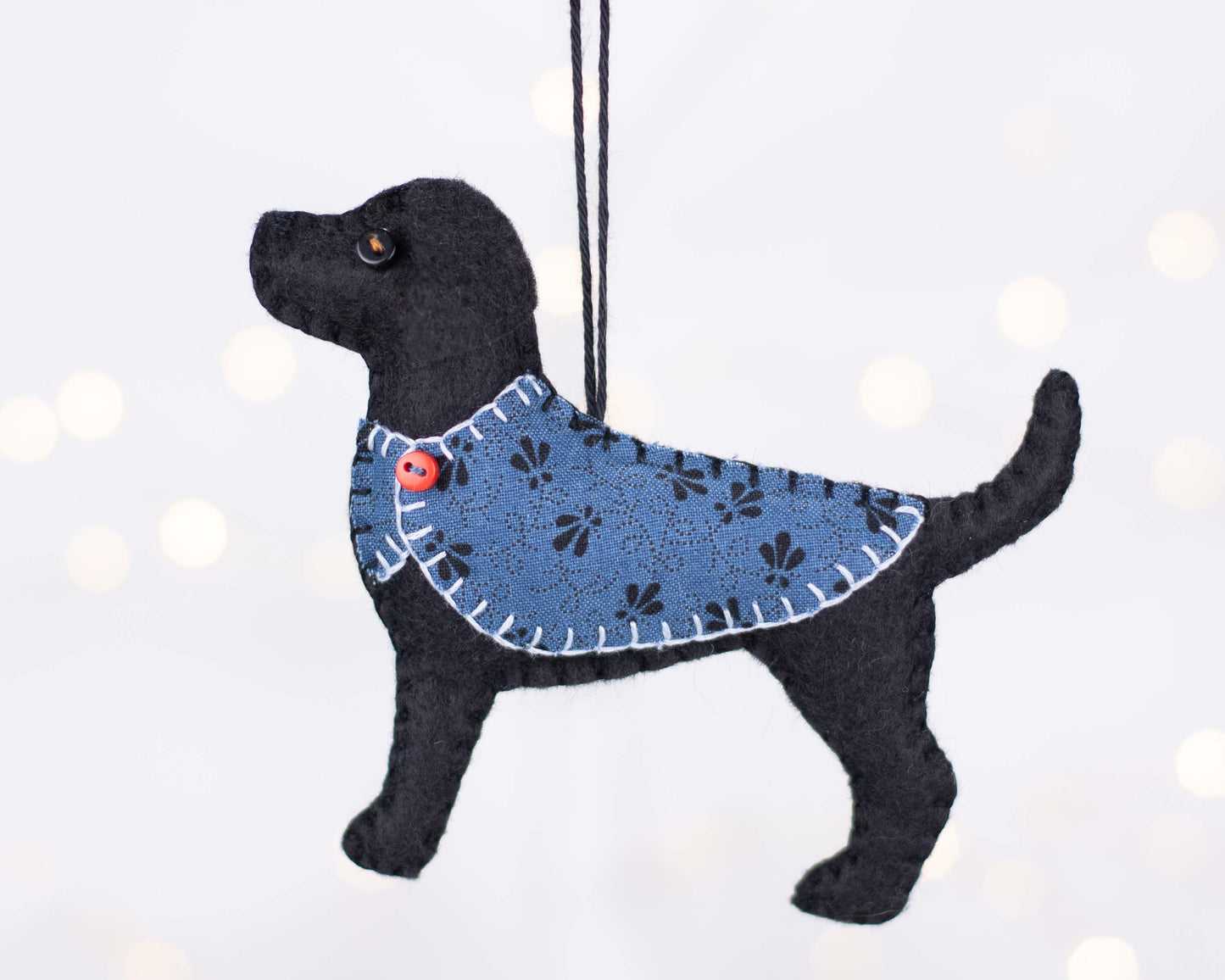 Bertie the Black Labrador Felt Ornament