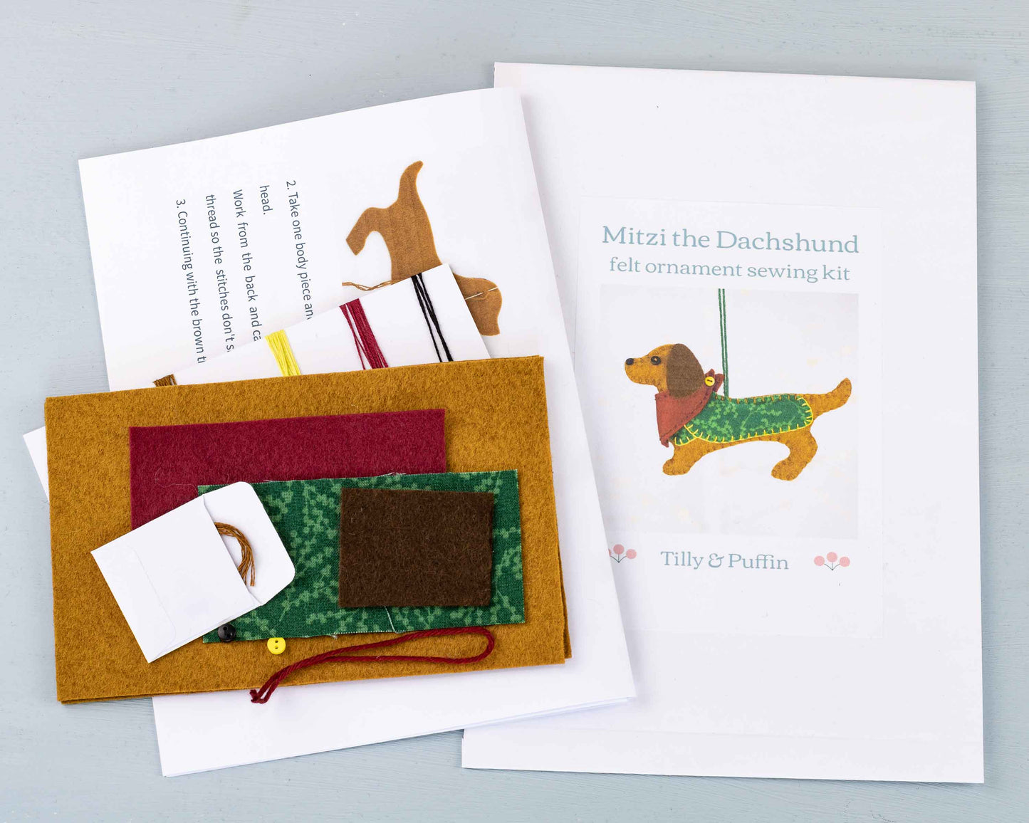 Mitzi the Dachshund felt sewing kit