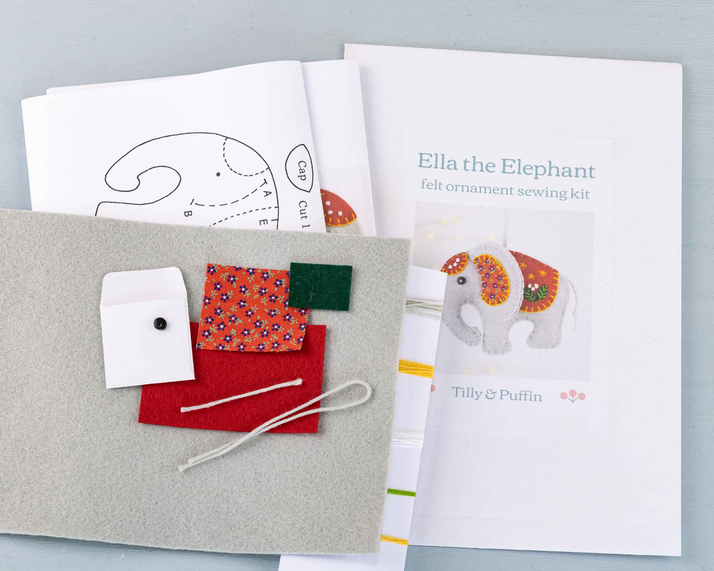 Ella the Elephant felt ornament sewing kit