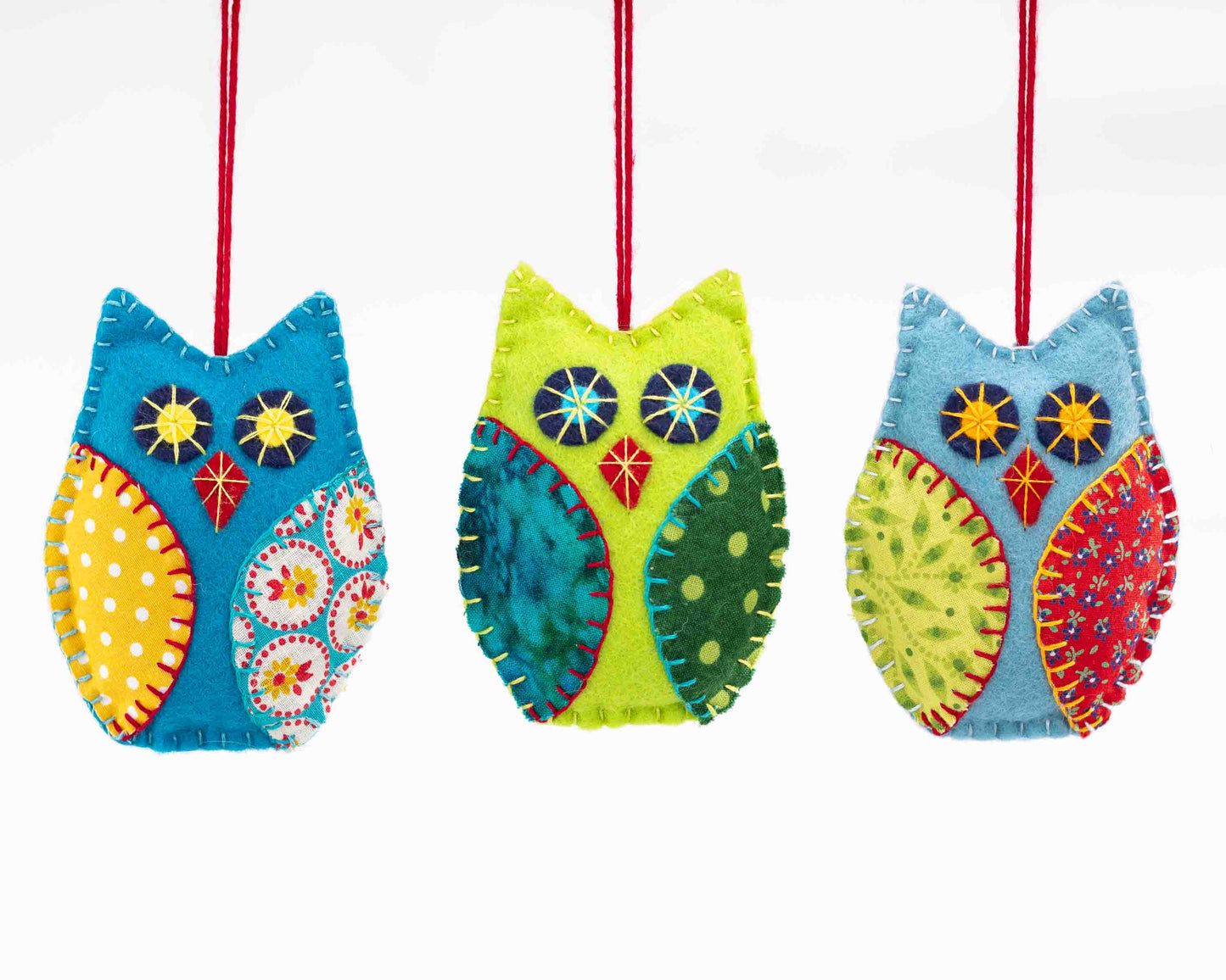 Felt owl ornament PDF sewing pattern