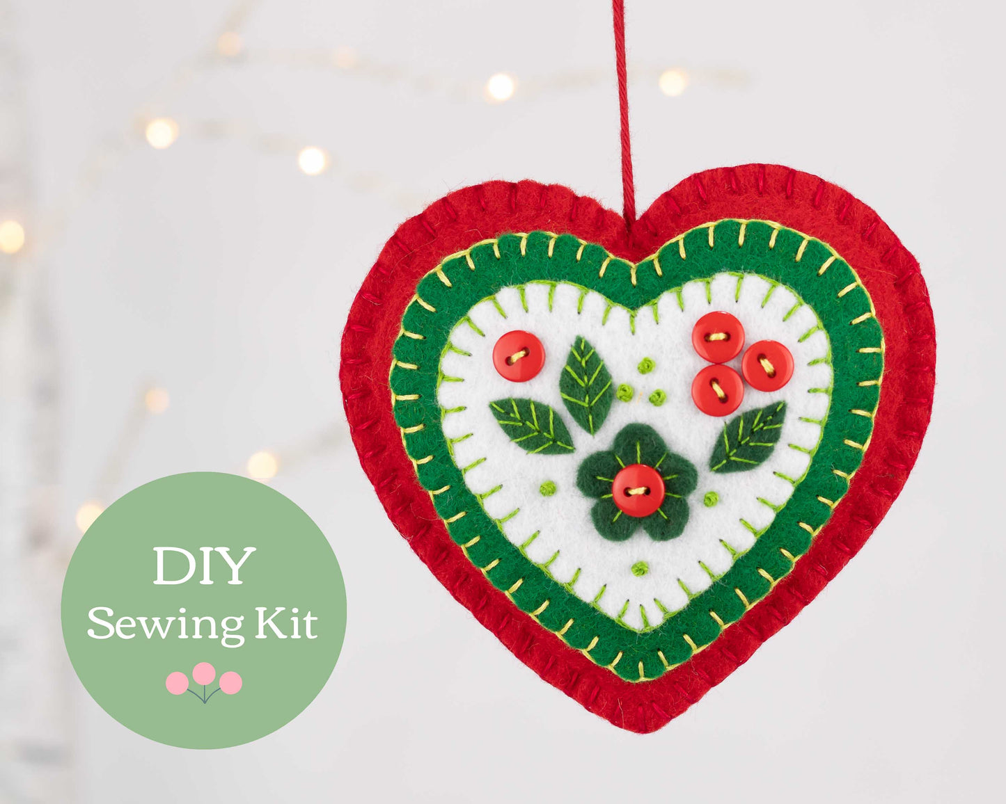 Heart Christmas ornament sewing kit
