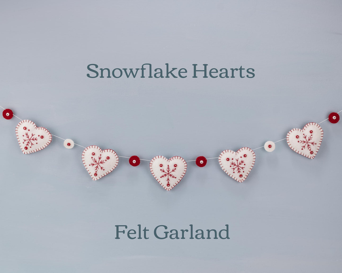 Snowflake Heart Felt Garland